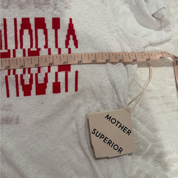 Mother Denim The Rowdy Tee in Technophobia White cotton linen oversized - Picture 7 of 8